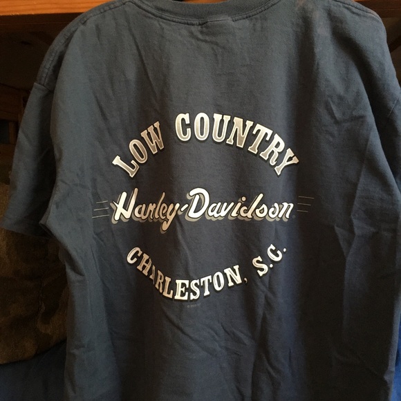 Harley Davidson Motorcycles Blue Tshirt Size Large - Picture 4 of 5